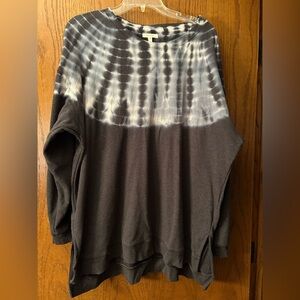 Maurices Womens Sweatshirt Tie Dye Black/Gray XXL